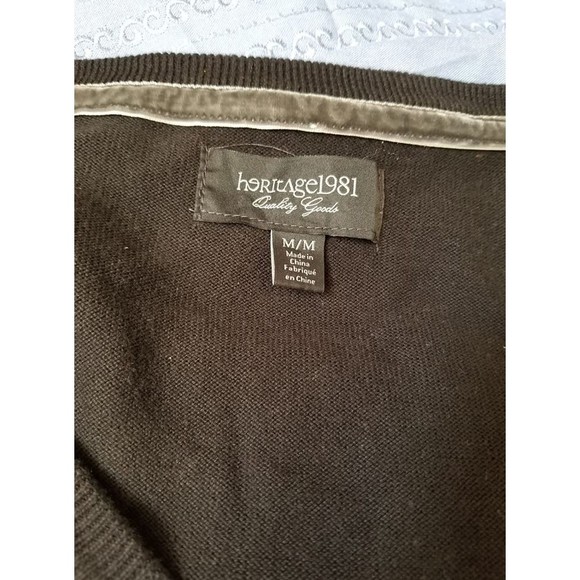 Old School Zip Front Argyle Sweater Heritage 1981 Size Medium Vintage Retro - Picture 4 of 5